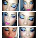 blue yellow pink purple eyeshadow 