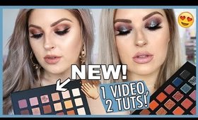TWO Makeup Tutorials! 💕 HUGE Affordable Eyeshadow Palette Haul & Swatches!