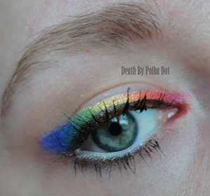 Rainbow eyeliner, inspired by a Pixiwoo tutorial on YouTube. 