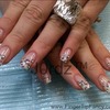White ombre leopard nails 