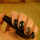 Leopard spot nails, Black.