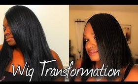 How to: Transform Old Long Lace Front Wig into Short Bob|Wash, Cut & Style