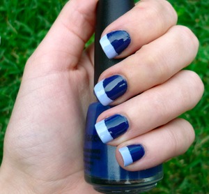 Blue French Manicure