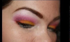 Summer make up tutorial - Peach Pink cut crease