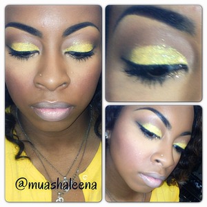 Today is a beautiful day and I decided to use yellow glitter! 