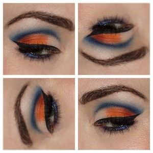 colourful eye with winged liner