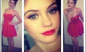Glamorous Neutral Eyes and Red Lips