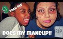 MY 9 YEAR OLD DOES MY MAKEUP!