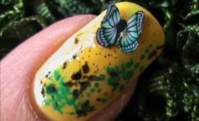 Beautiful Butterfly nail design ! EASY nail designs for short nails- nail art tutorial beginners