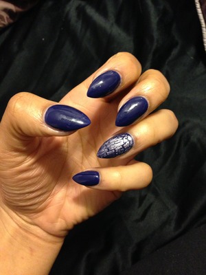 Moody Blues by Ulta
Silver Sally Hansen Crackle 
Short stiletto 