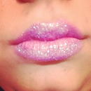 pink glitter lips