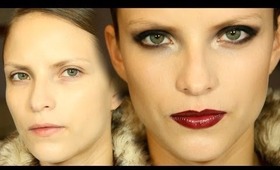 Vamp ojos negros labios guinda 30s 40s look