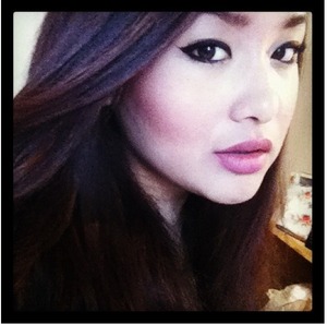 Running late for work, don't have time for eyeshadow. Just eyeliner blush and lipstick :)