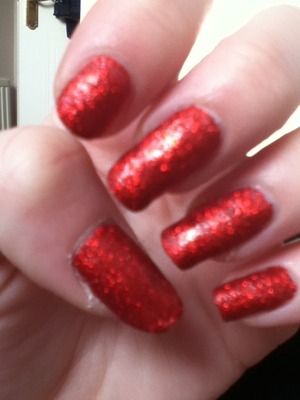 barry m nail paint in 150-red glitter