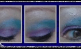 Blue Purple and Yellow Eye Make Up Tutorial