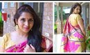Teej Makeup Tutorial - Pink Banarasee Saree & Gold Makeup| with Voonik.com | deepikamakeup