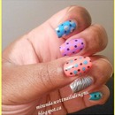 Skittles and Polka Dots Manicure 