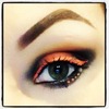 Neon Orange Winged and Dotted Liner