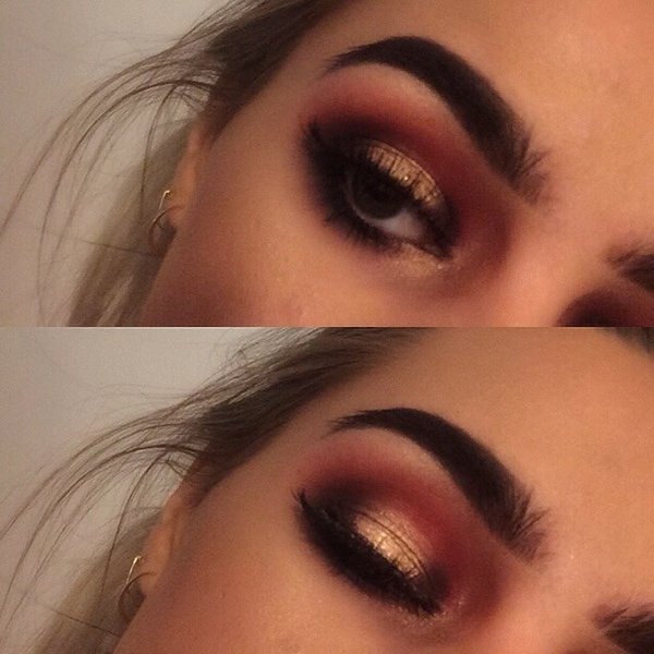 cranberry and gold eyeshadow