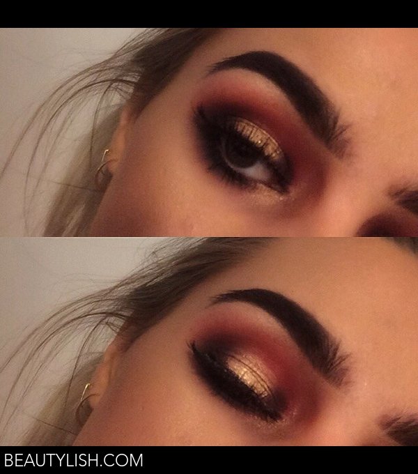 cranberry and gold eyeshadow