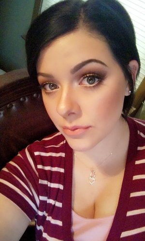 wearing: Stila Eyes are the Window Palette in Spirit and Soul. Tarte Blush in the color breathless (holiday palette). Lips are NXY Extreme Intense Shine in Natural.
