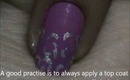 Cute Purple Silver - nail art tutorial- easy nail design for beginners-nail art for short nails