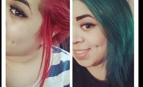 bright red to green/blue hair - ft color oops and pravana