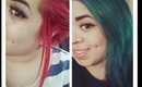 bright red to green/blue hair - ft color oops and pravana