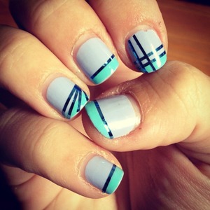 First try with nail stripe, hard but soo fun!