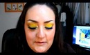 Yellow Van Gogh with Dramatic Blue Liner Makeup Look