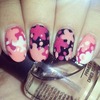 Pink splatter nails