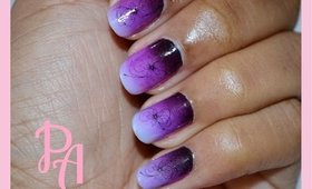Purple Gradent & BornPrettyStore nail Decals