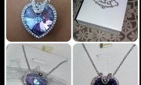 Pealrich Heart Pendant Necklace w| Swarovski Crystals