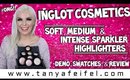 Inglot Cosmetics Sparkler Highlighters #OMG!! | Demo, Swatches, & Review | Tanya Feifel-Rhodes