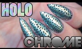 HOLO CHROME ABSTRACT FLORAL NAILS TUTORIAL
