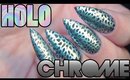 HOLO CHROME ABSTRACT FLORAL NAILS TUTORIAL