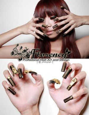 3D nail art zipper..for fashion photography..