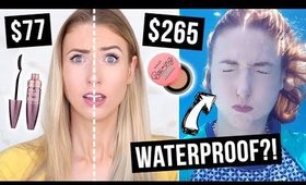 TESTING WATERPROOF MAKEUP?! || Full Face Drugstore vs. High-End