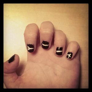 Nails with a bone drawing