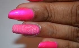 Quick Pink swirl water marble