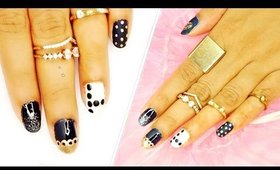 Easy Nail Art | Black and White Polka Dot | ShrutiArjunAnand