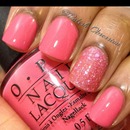 Pink Nails with Sparkle
