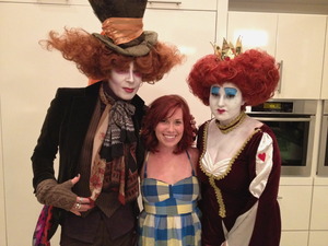 Chaz Dean of WEN and his assistant, Taryn, as the characters from Tim Burton's Alice in Wonderland.