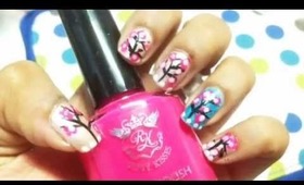 60 Second Nails: Cherry Blossom Nails