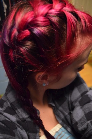 My friend decided to French braid my hair after I dyed it and it turned out lovely. (: