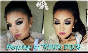 Maquillaje en TONOS FRIOS  ahumado/ Smokey Eye in COLD tones makeup tutorial | auroramakeup