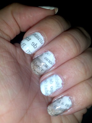 I did with a news paper . White polish tip coat and alcohol ;)