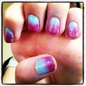 Blue and purple ombré effect nail design!💕🌟✌💟💋👍😋