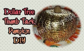 Dollar Tree DIY | Gold Thumb Tack  Pumpkin + Chit Chat | PrettyThingsRock