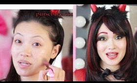 How-To $5 She Devil Costume  (Make Up Tutorial)